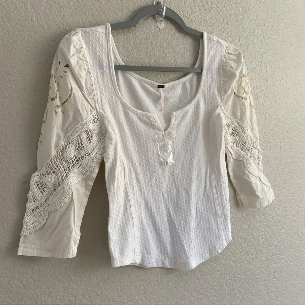 Free People Brunch Date Top in Moon Glow NWOT